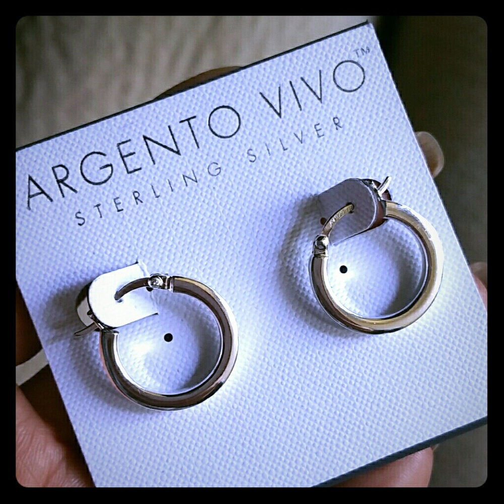 Sterling silver square tube small hoops